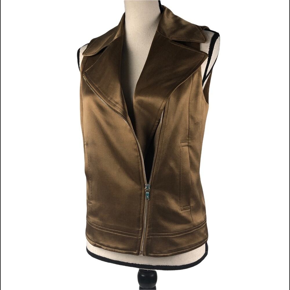 Massimo Dutti Satin Moto Vest XS